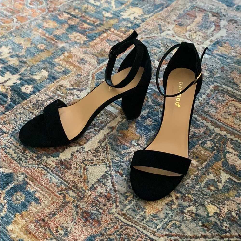 NWOT Black Strappy Heels